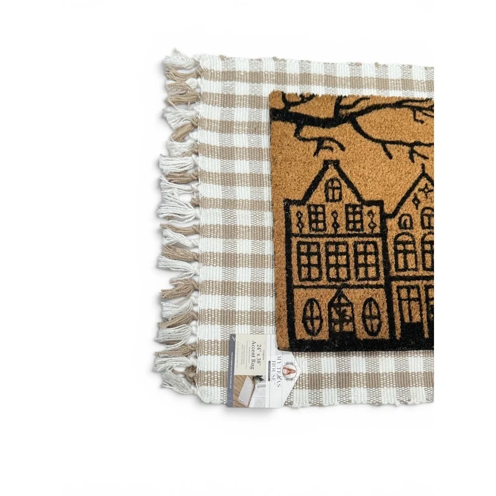 My Texas‎ House Natural/Black Bats Halloween Coir Doormat, 18x30